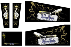 Addams Family Gold Cabinet Decals