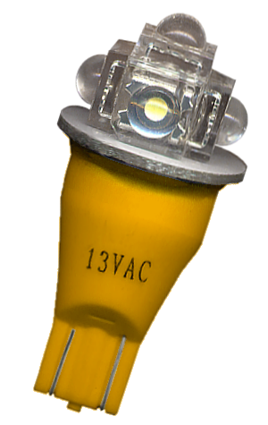 #906 Flasher 5 x Flux LED Round Sides Amber