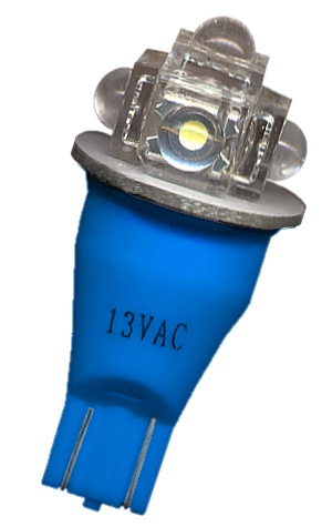 #906 Flasher 5 x Flux LED Round Sides Blue