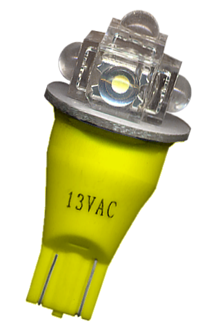 #906 Flasher 5 x Flux LED Round Sides Yellow