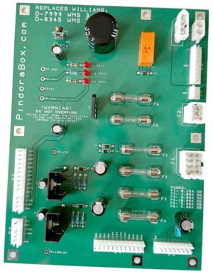 Williams/Data East Power Supply Board D-8345 D-7999