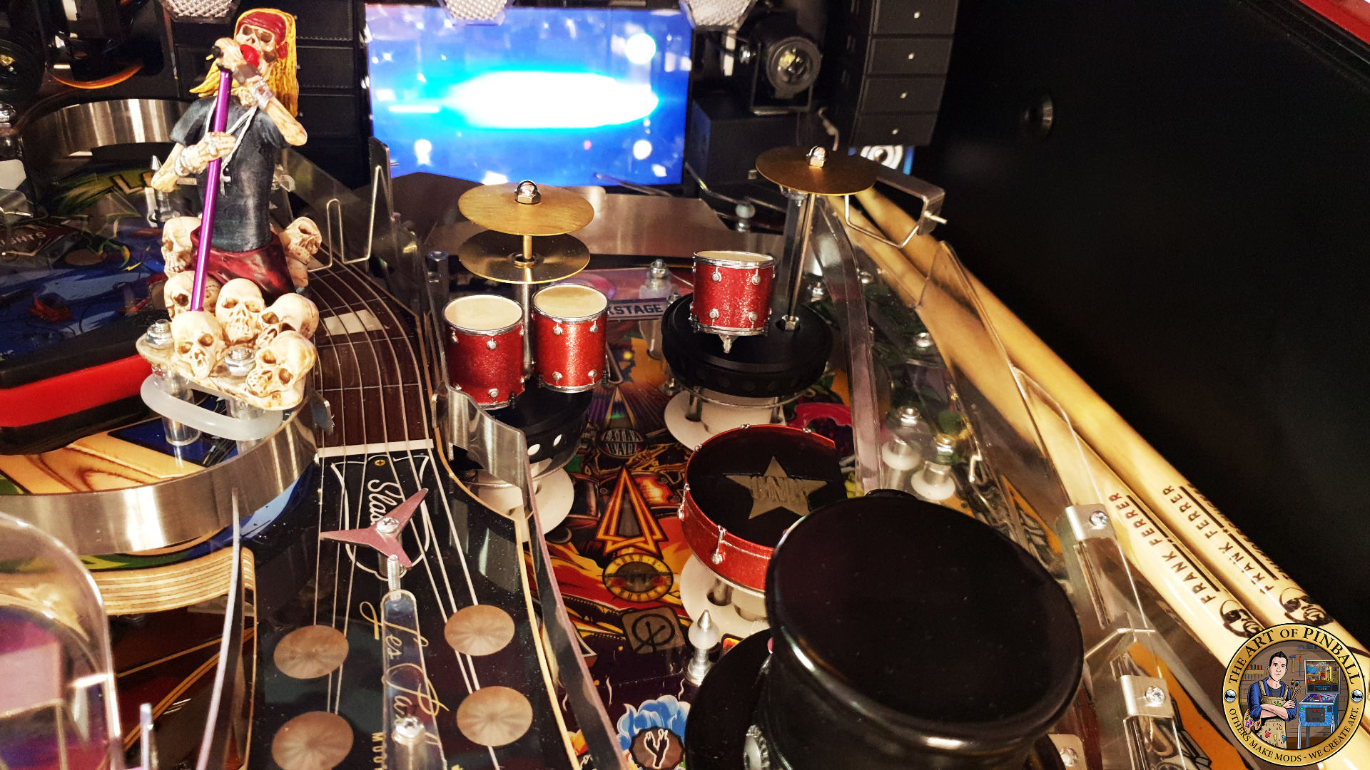 Guns N’ Roses Sculpted Drum Set Pop Bumper Covers by The Art of Pinball - Image 10