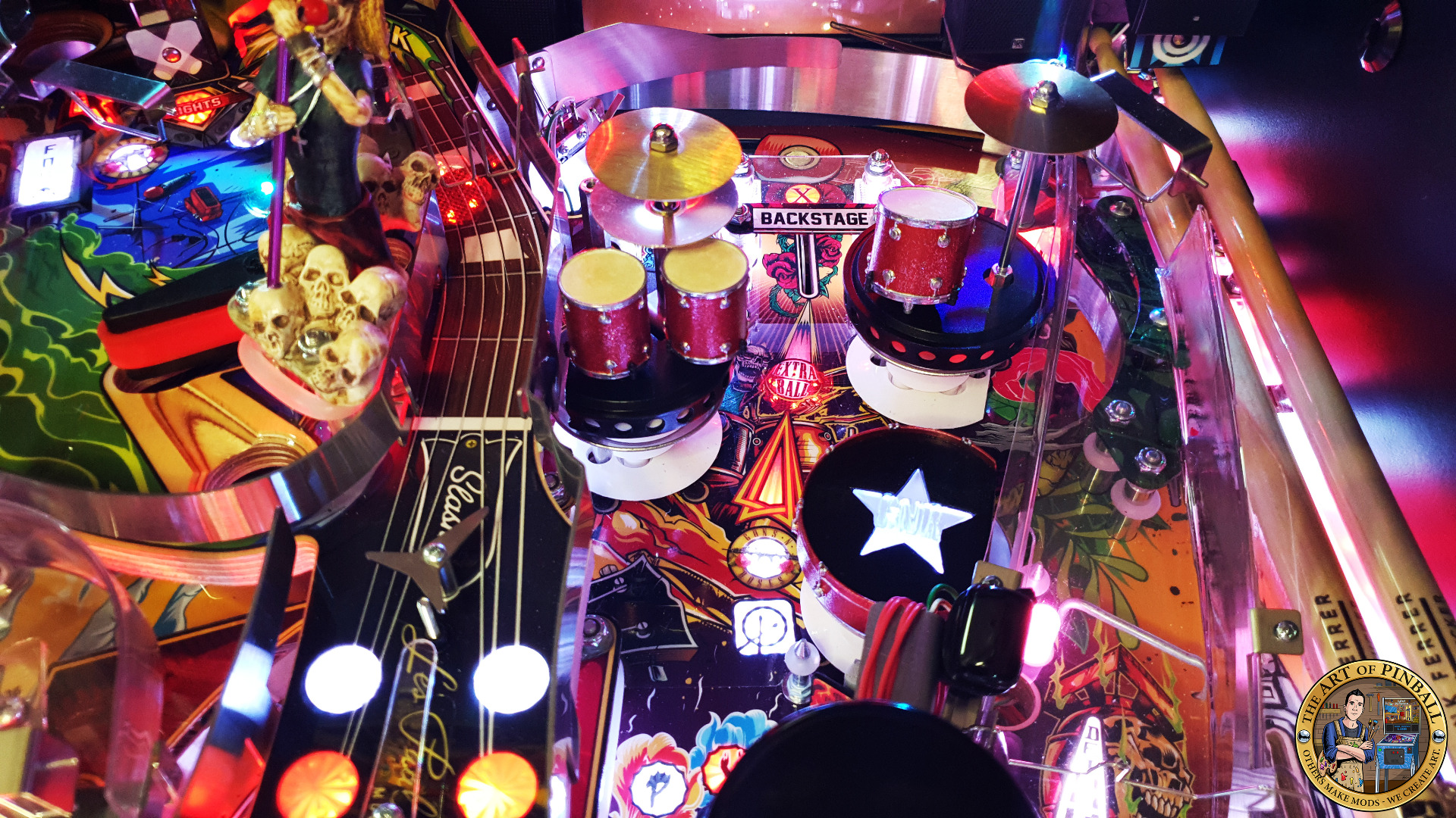 Guns N’ Roses Sculpted Drum Set Pop Bumper Covers by The Art of Pinball - Image 8