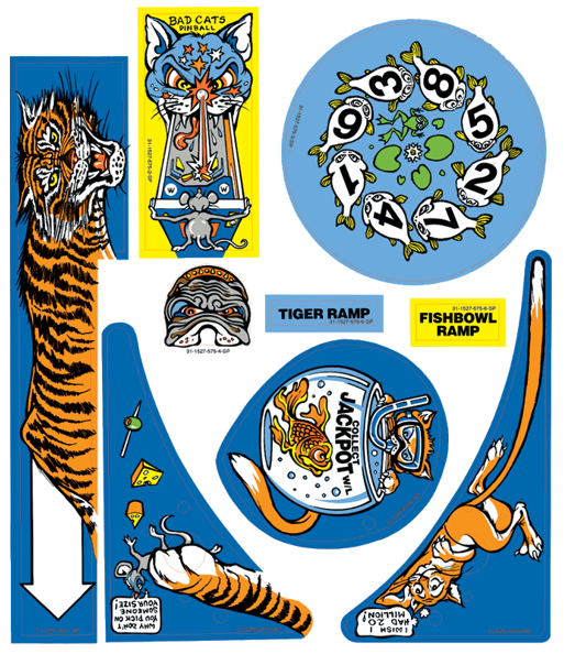 Bad Cats Playfield Decal Set - Image 1