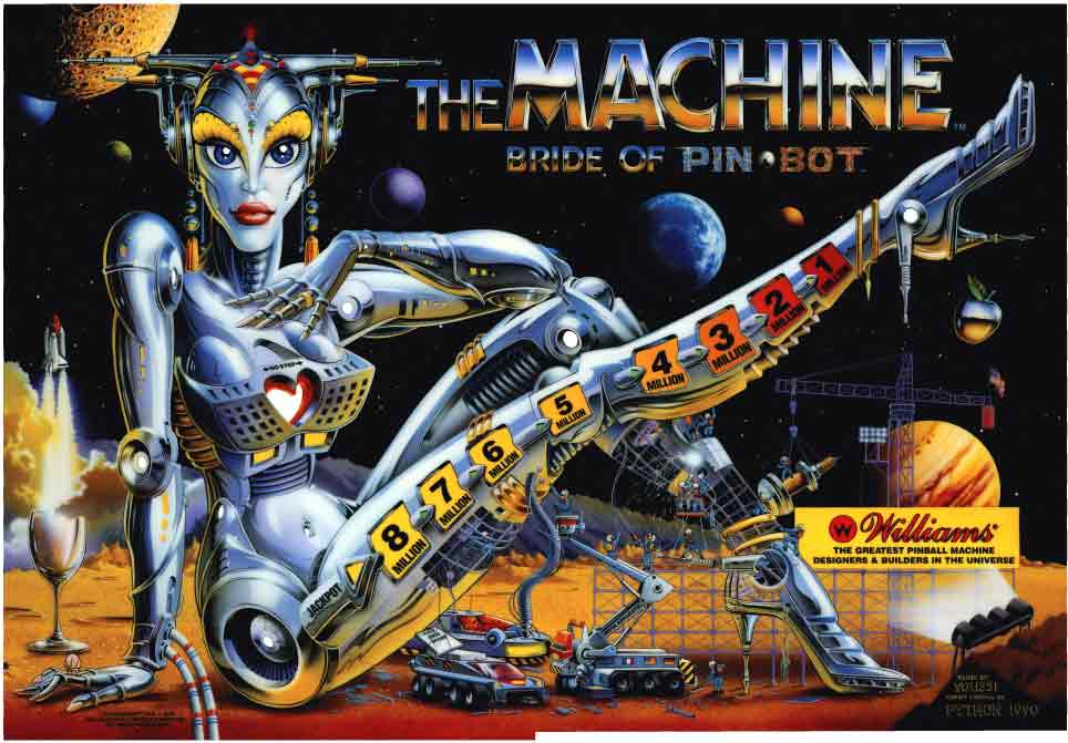 The Machine: Bride of Pinbot Acrylic Backglass - Image 1