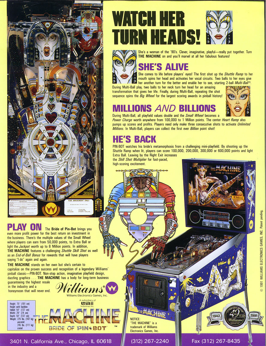 The Machine Bride of Pinbot Flyer - Image 2