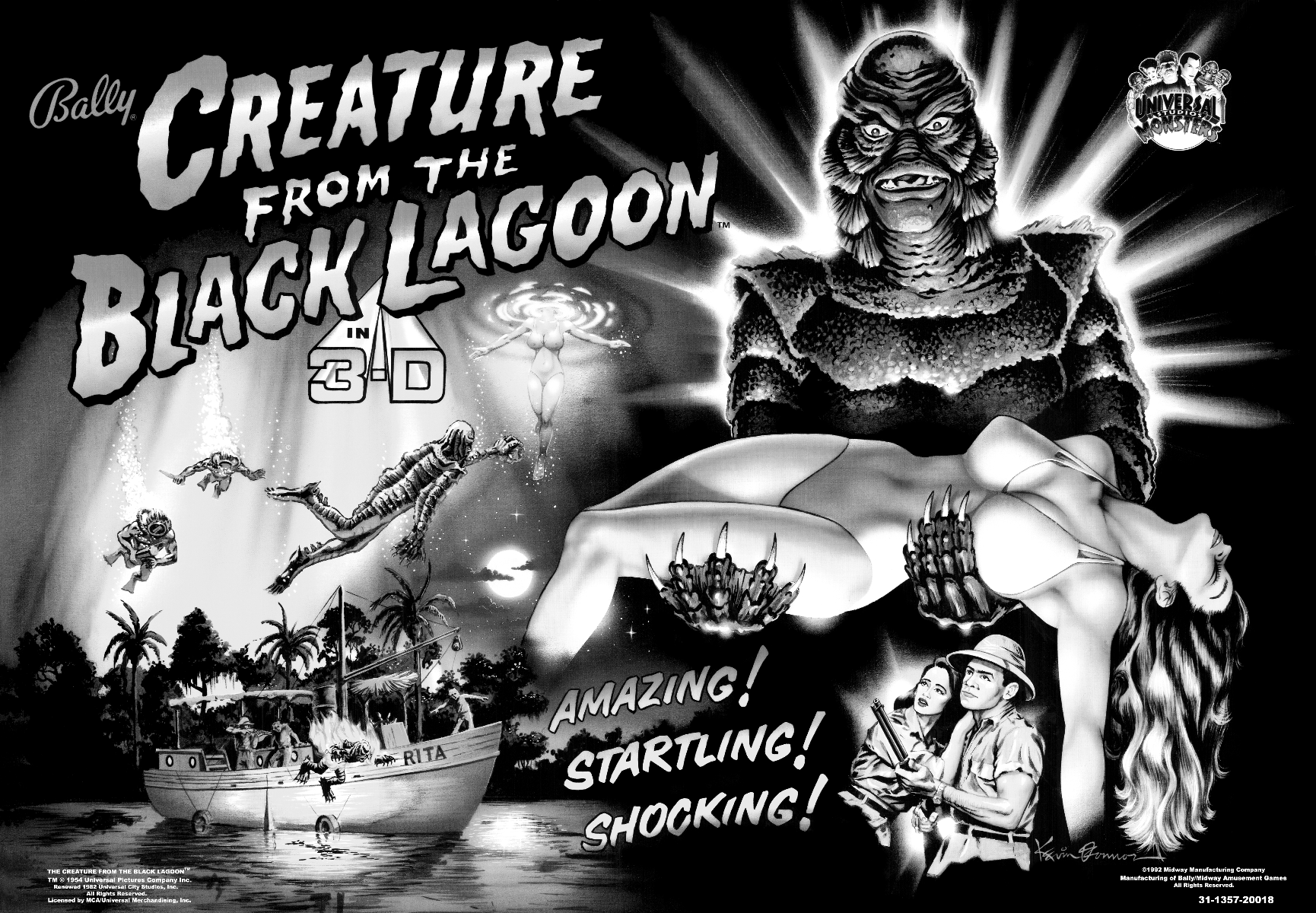 Creature from the Black Lagoon Black/White version Translite - Image 1
