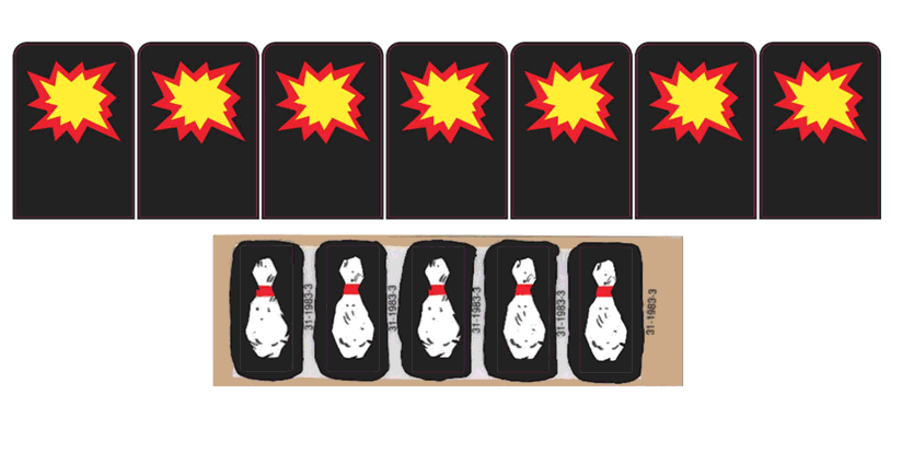 The Flintstones Bowling/Star Target Decals Laminated - Image 1