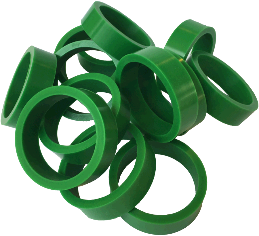 Silicone Flipper Rubber 1 1/2" x 1/2" Green - Image 1