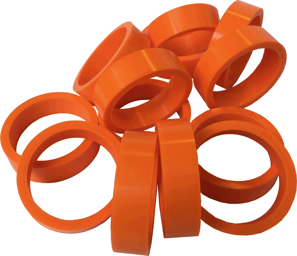 Silicone Flipper Rubber 1 1/2" x 1/2" Orange - Image 1