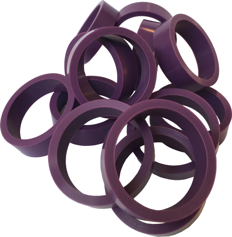 Silicone Flipper Rubber 1 1/2" x 1/2" Purple - Image 1