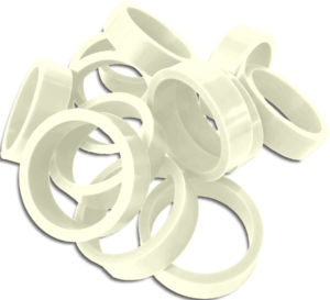 Silicone Flipper Rubber 1 1/2" x 1/2" White