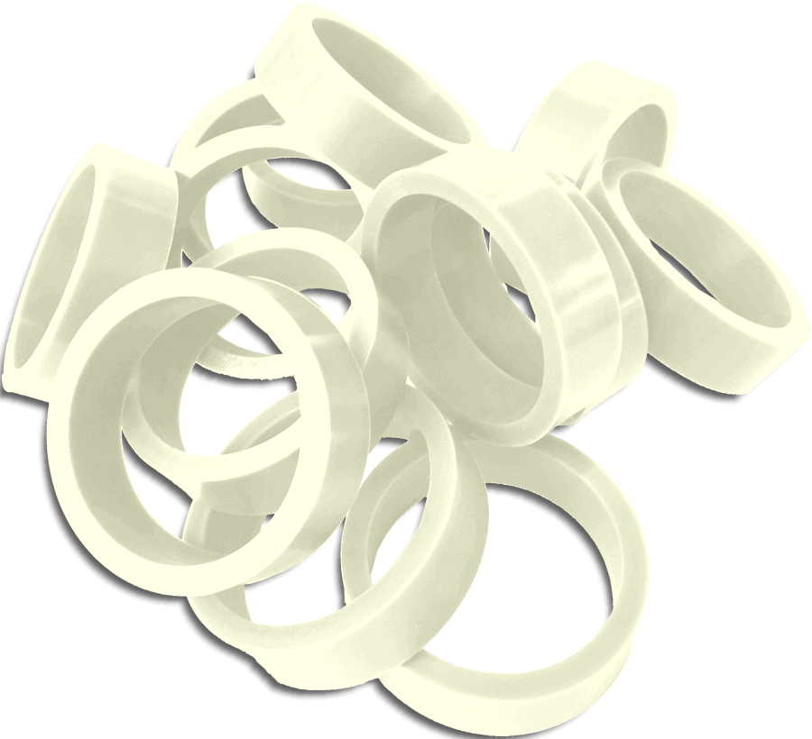 Silicone Flipper Rubber 1 1/2" x 1/2" White - Image 1