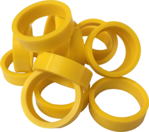 Silicone Flipper Rubber 1 1/2" x 1/2" Yellow