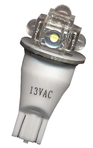 #906 Flasher 5 x Flux LED Round Sides Cold White