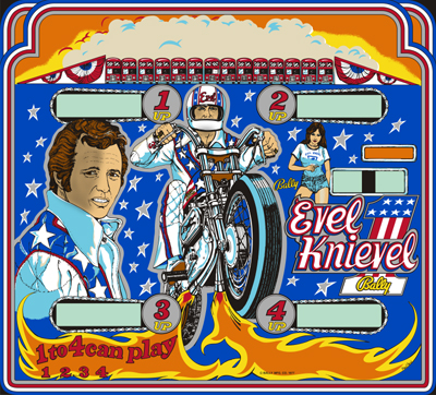 Evel Knievel Backglass - Image 1