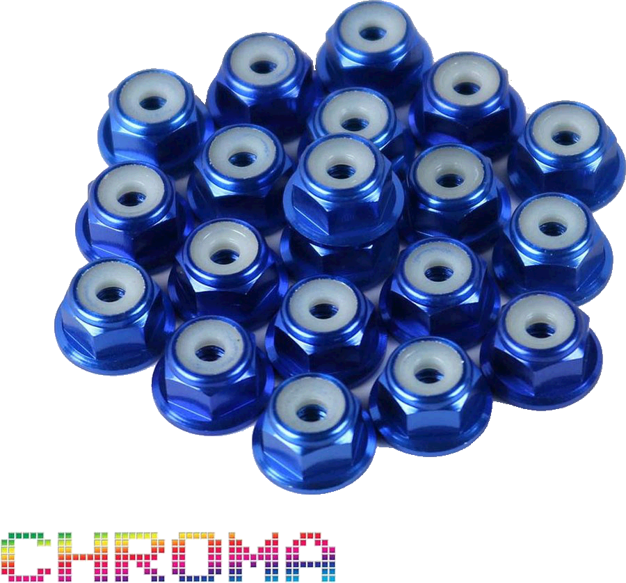 Chroma Blue Anodized #6-32 Lock Nuts - Image 1