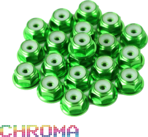 Chroma Green Anodized #6-32 Lock Nuts