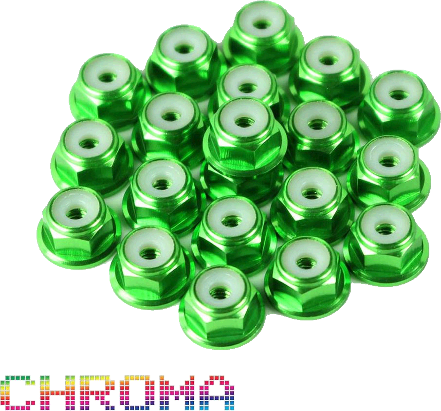 Chroma Green Anodized #6-32 Lock Nuts - Image 1