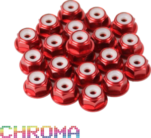 Chroma Red Anodized #6-32 Lock Nuts