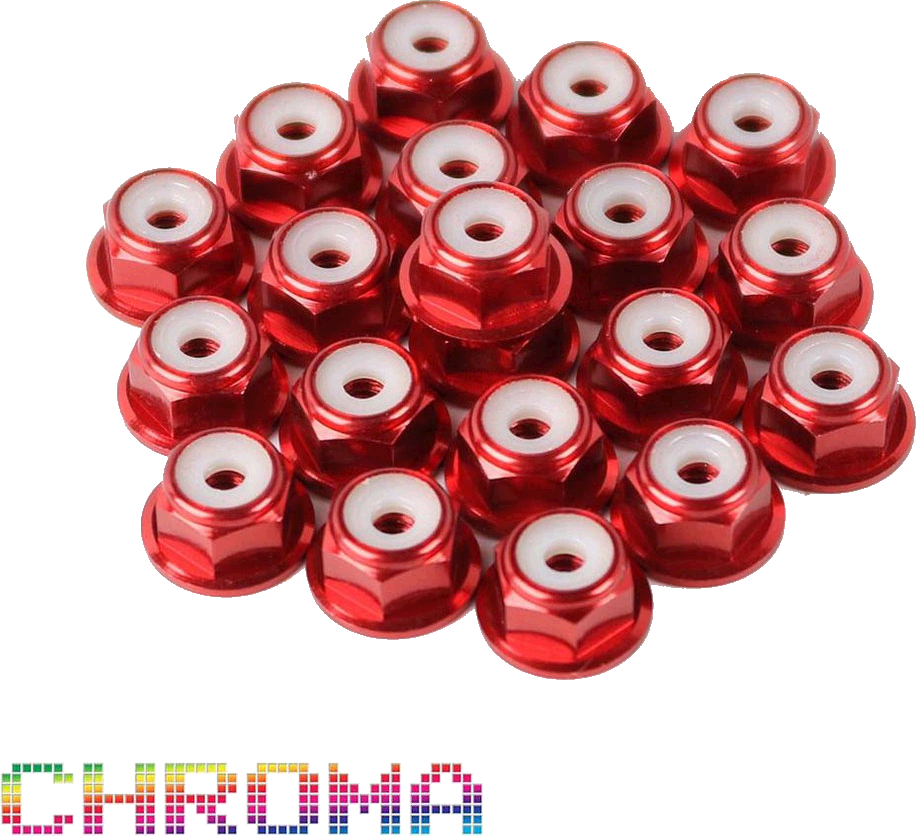 Chroma Red Anodized #6-32 Lock Nuts - Image 1
