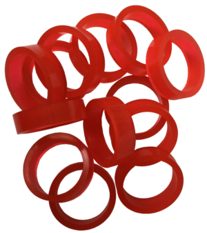 PU Flipper Rubber 1 1/2" x 1/2" Red