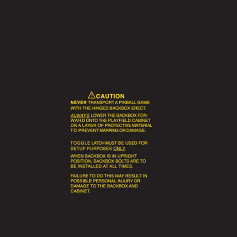 System 11 Warning Text Cabinet Stencil Kit - Image 1