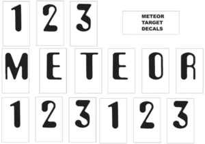 Meteor Target Decals laminated